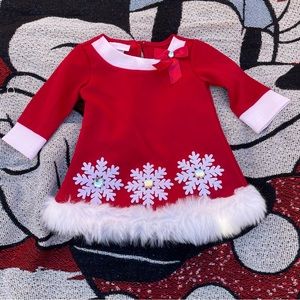 white christmas dresses Santa Smocked Christmas Layette Gown- Baby Girl – Pleats and Stitches main image 1